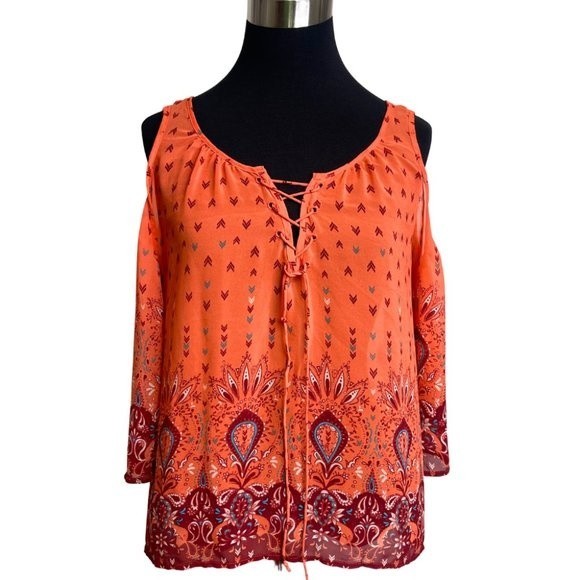 Cold shoulder sheer light floaty top by Arizona - Picture 1 of 8